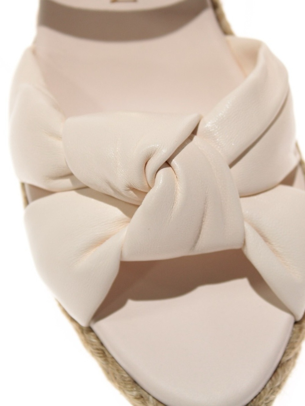 BN Playa Stuart Weitzman Cream Knot Espadrille Wedge Sandals 9.5 - Picture 2 of 7
